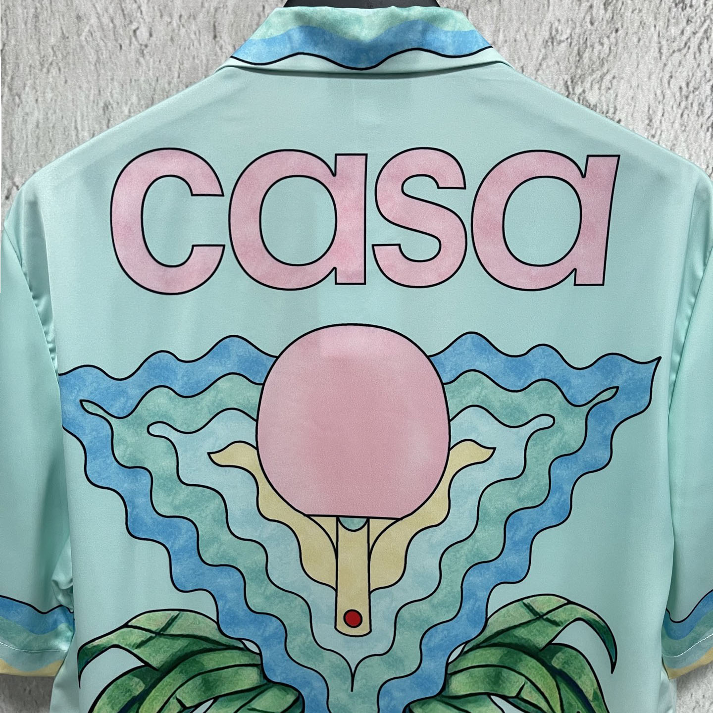 1:1 Hawaiian-style blue wave vacation shirt for couples