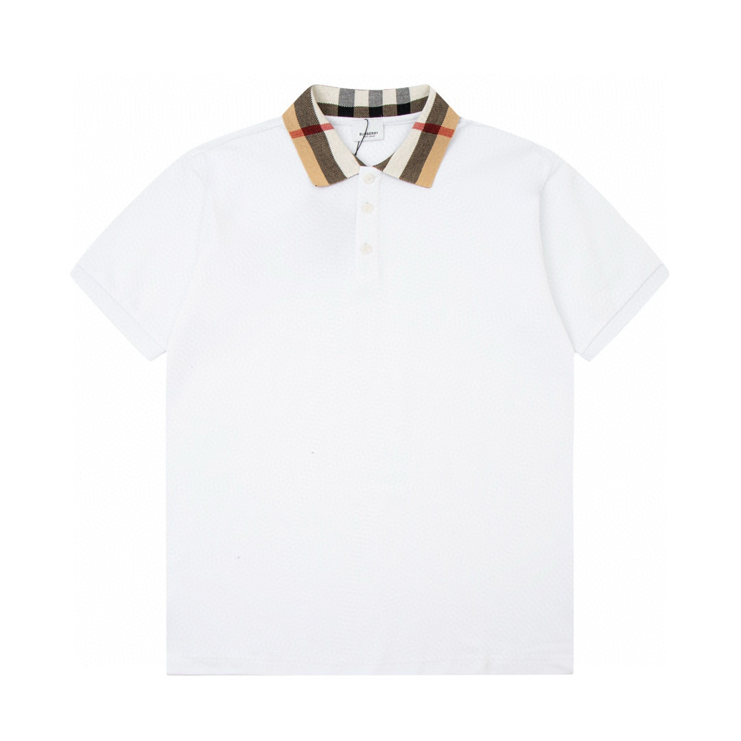 25SS new Classic check-pattern polo shirt collar