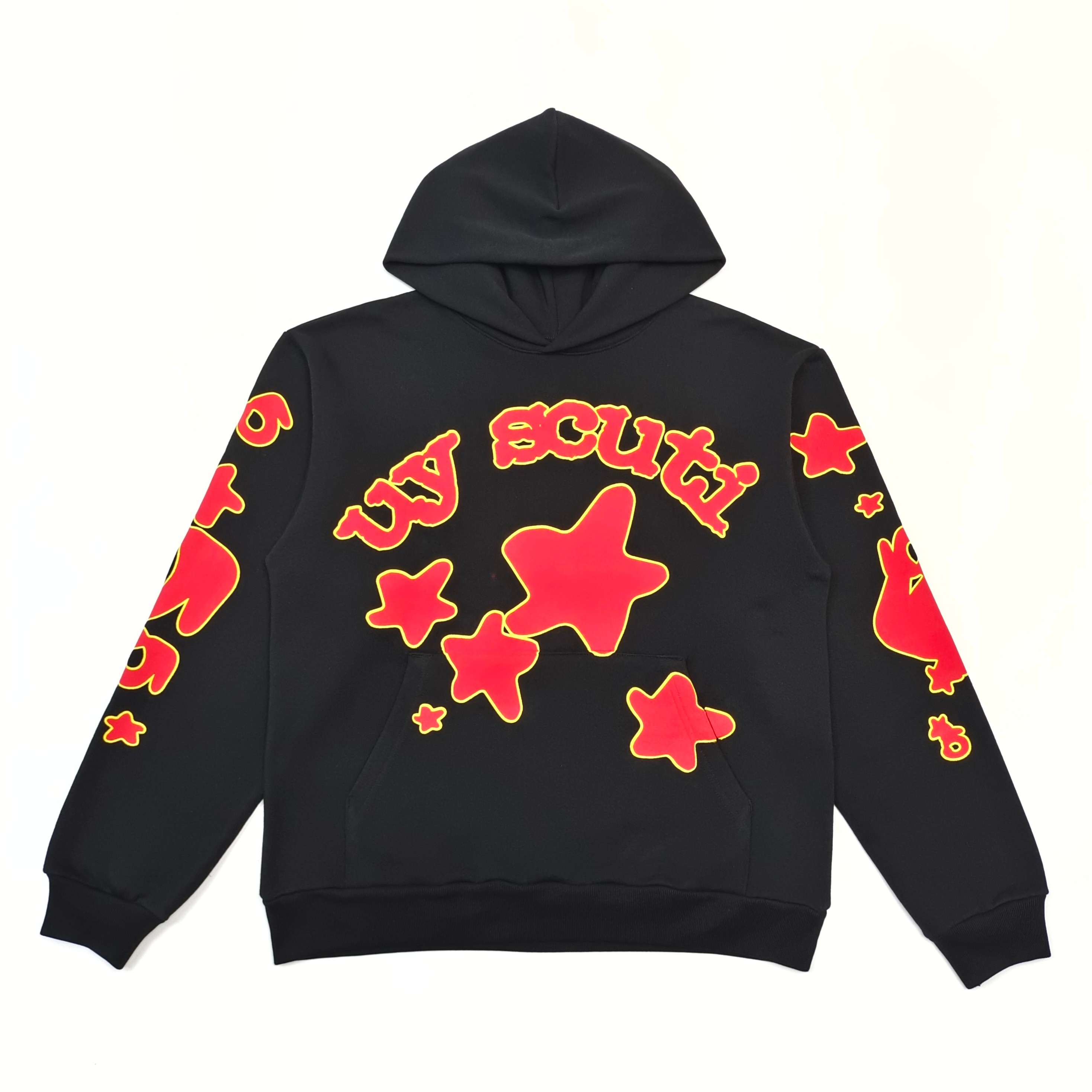 1:1 letter yellow border album black hoodie