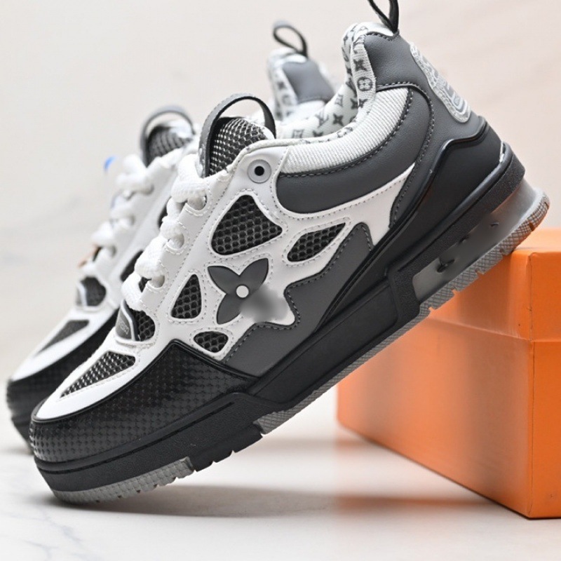 Grey and white full diamond sports shoes