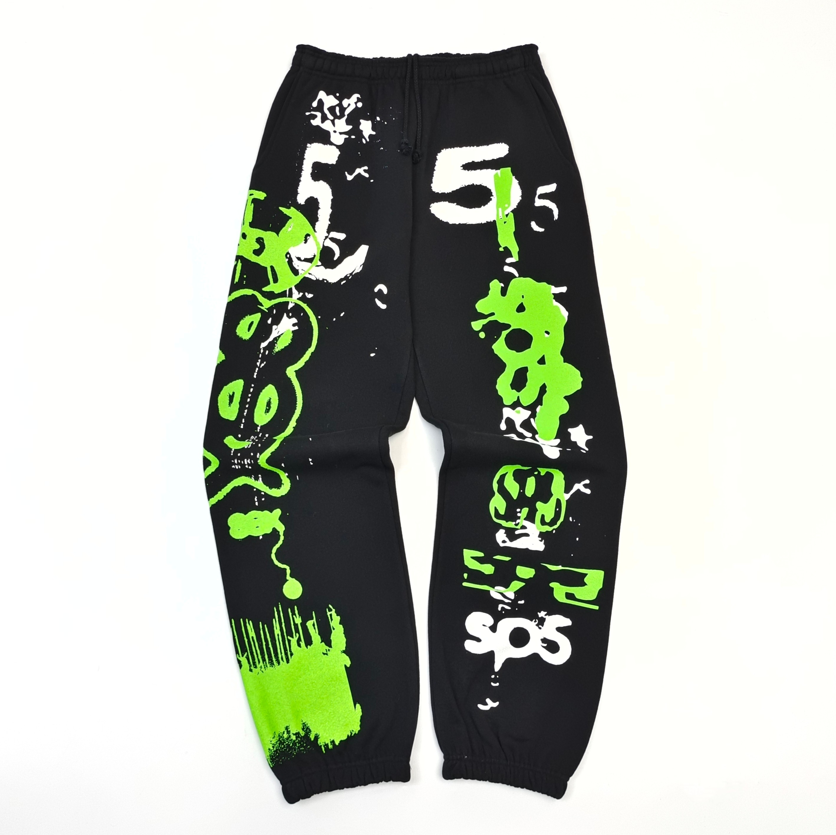 1: 1. Green Ray Black Pants