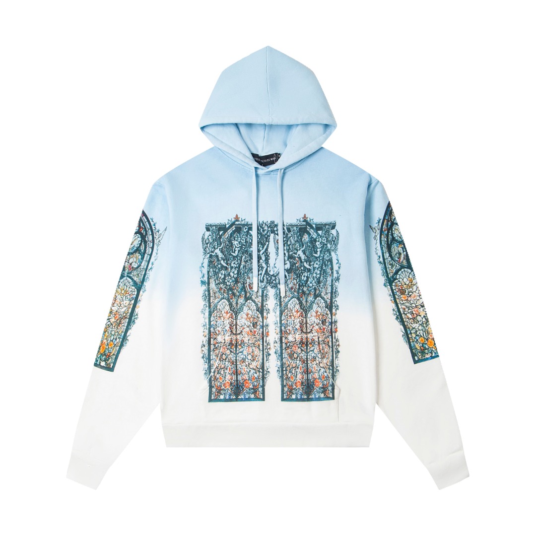 White ink direct spray dyeing hoodie