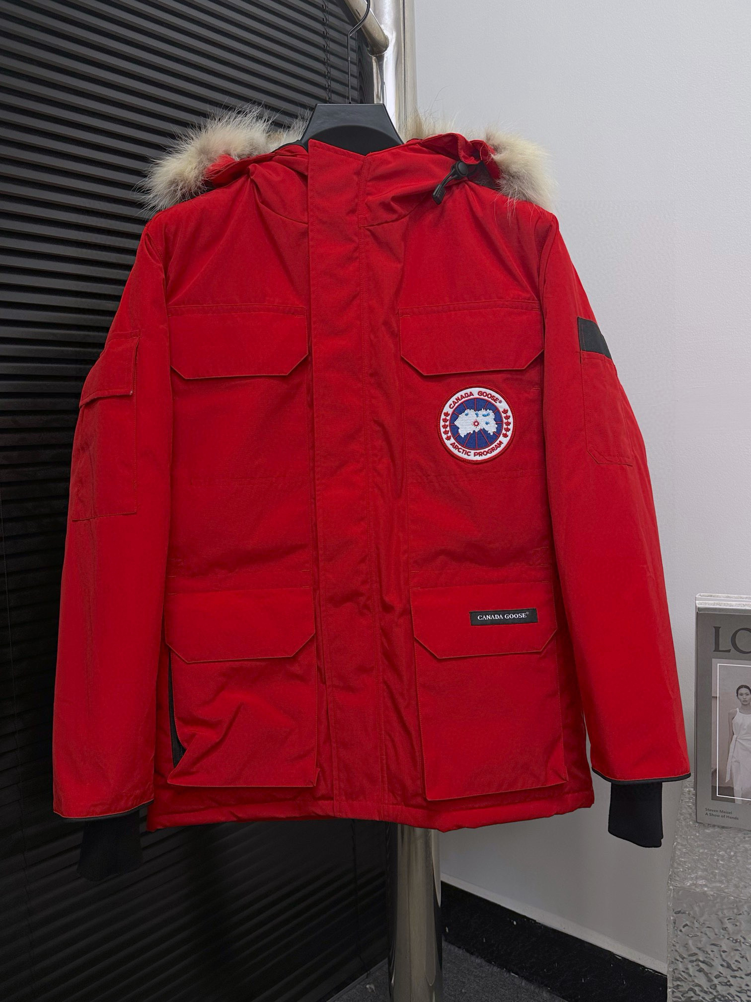 New red fleece parka for both men and women