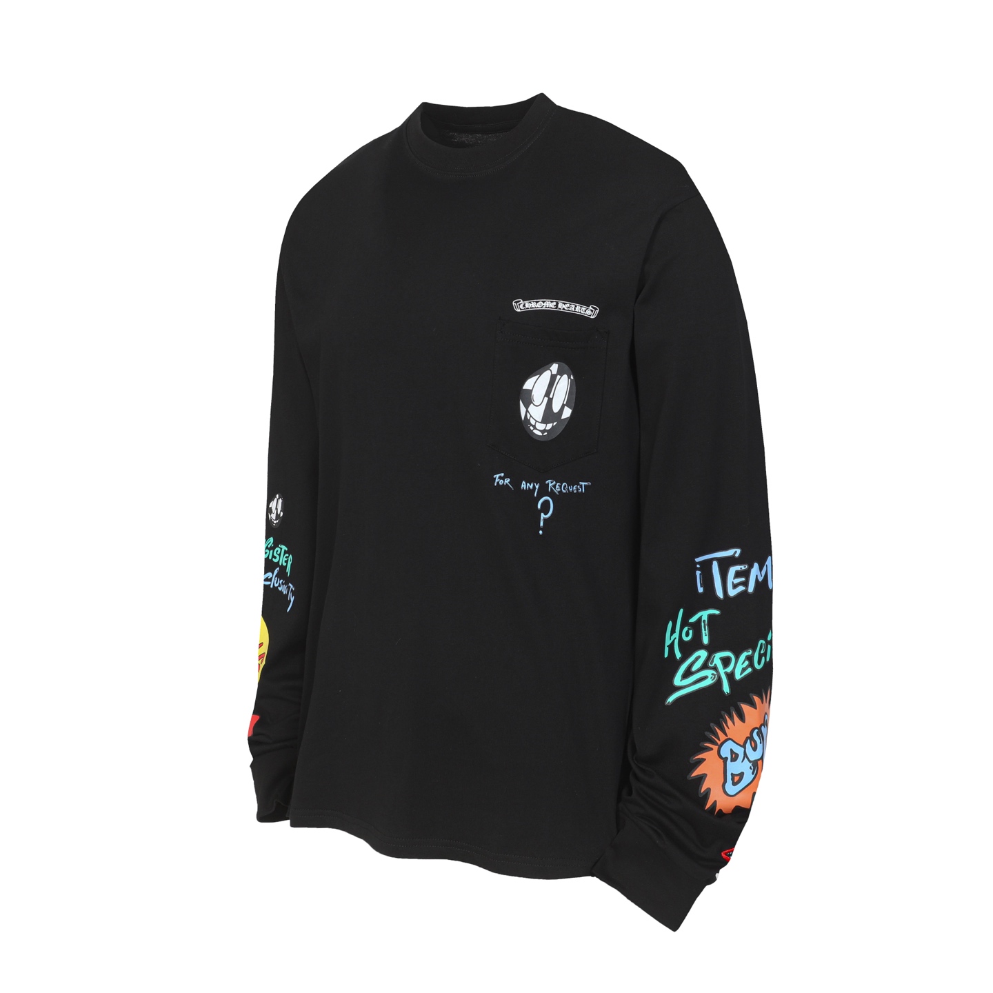 A best-selling long-sleeved T-shirt with graffiti and parody prints