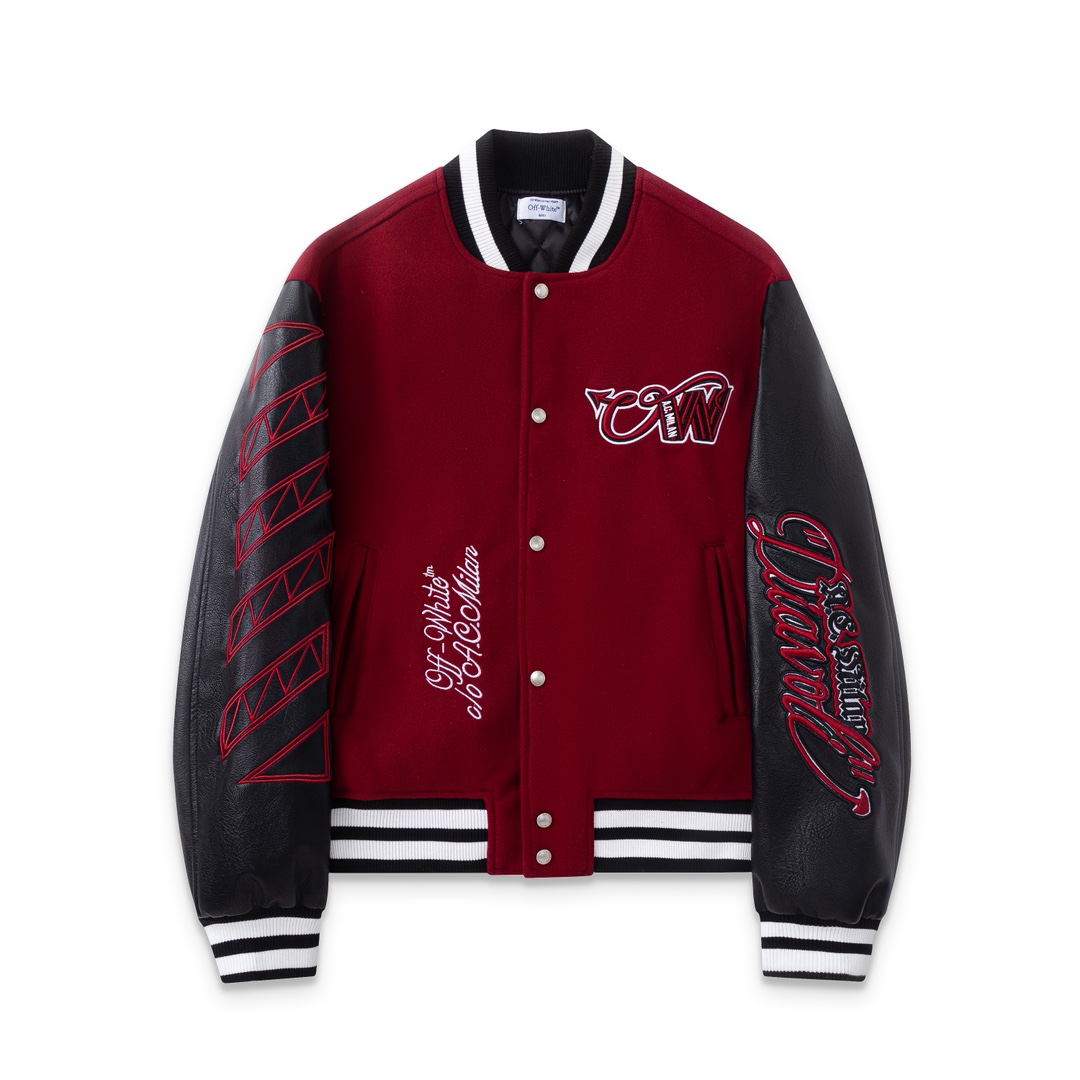 Heavy embroidery patchwork baseball jacket, woolen fabric couple's coat