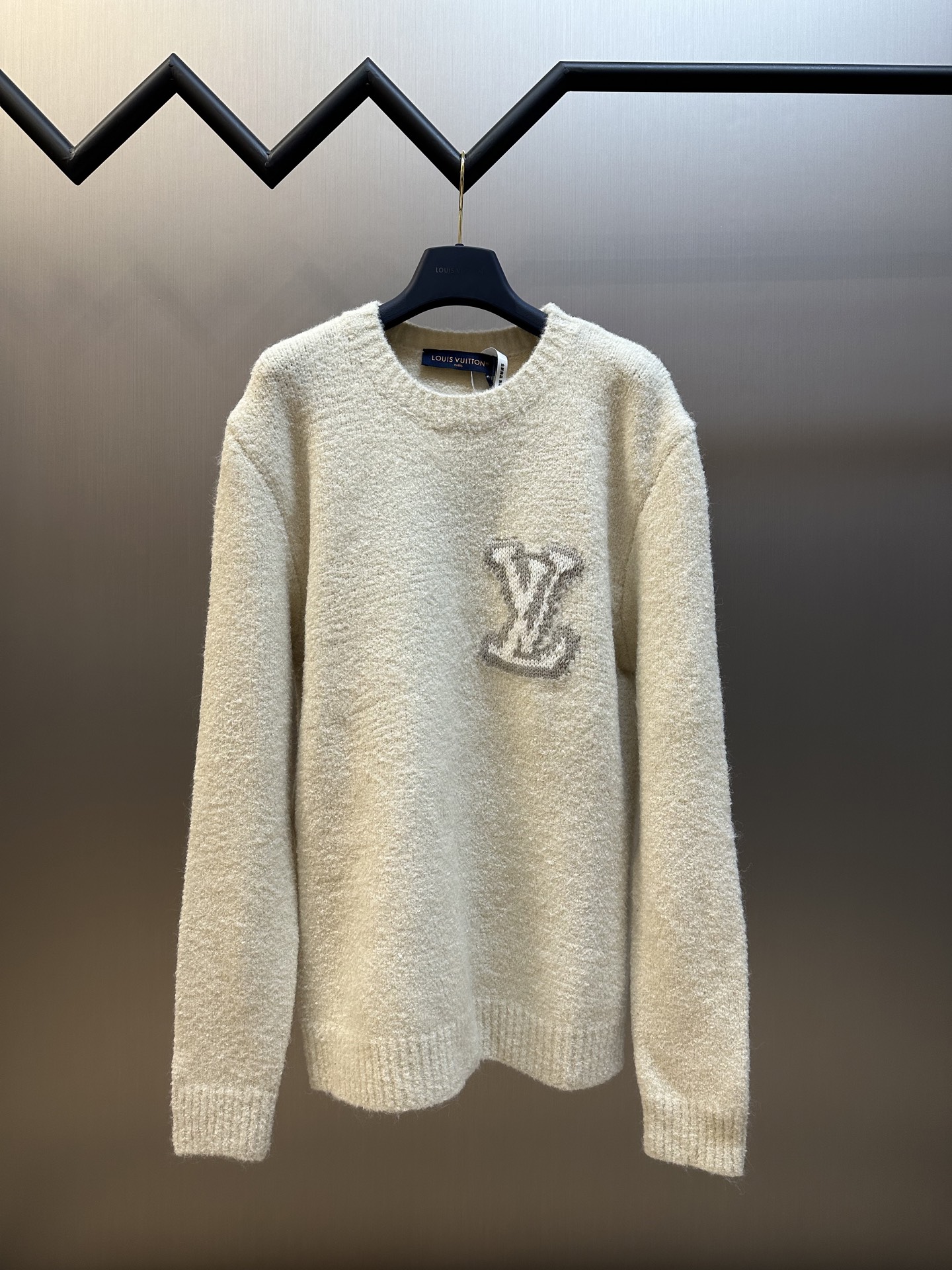 Inlaid round-neck sweater