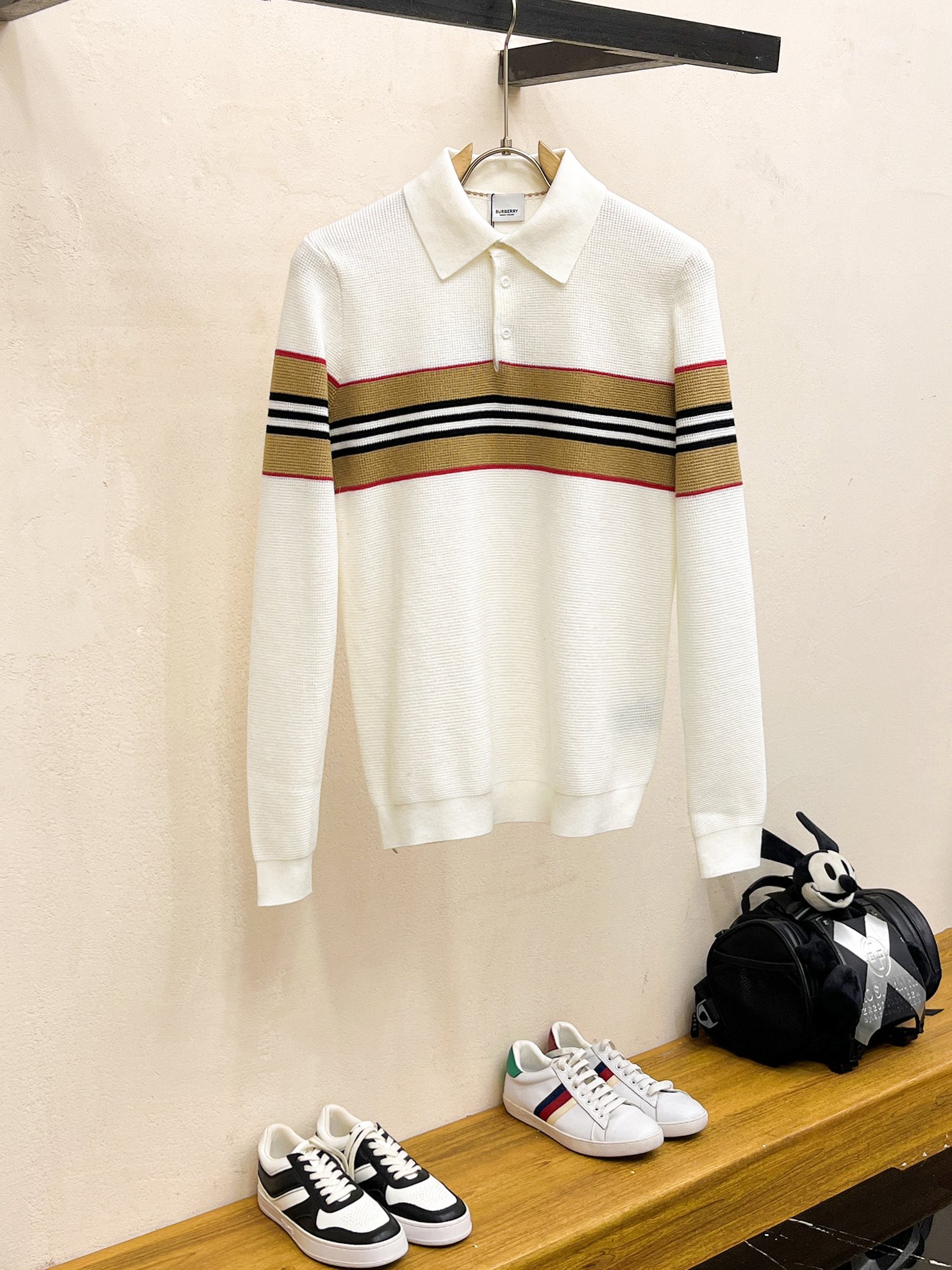 The classic jacquard logo knitted polo sweater for autumn and winter