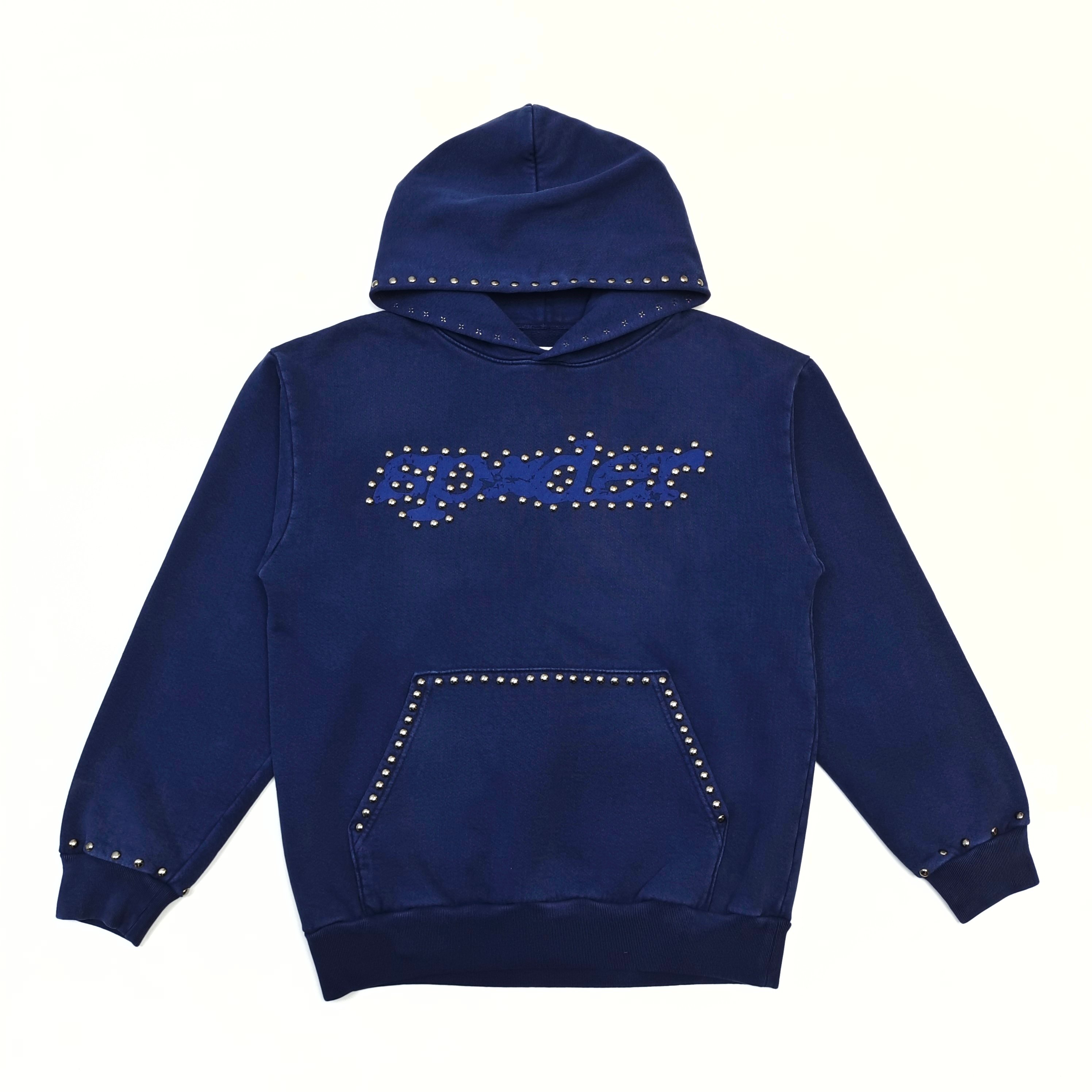 1:1 SP rivet letter V3 deep navy blue hoodie