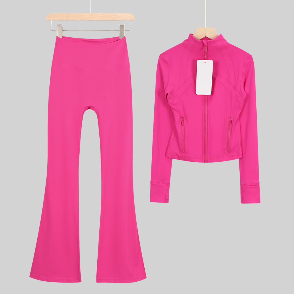 Flared short jacket yoga set