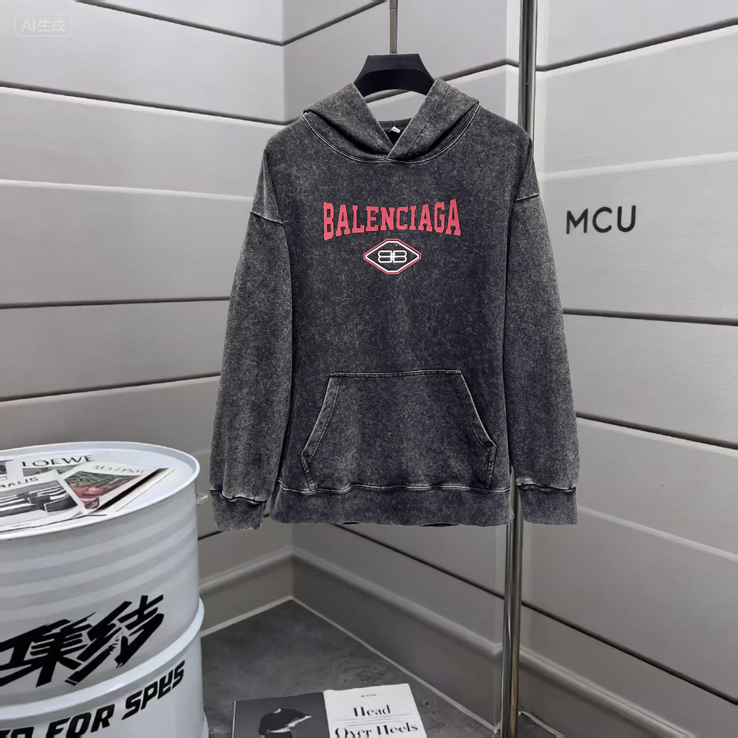 New washed long-sleeved hooded sweatshirt for autumn and winter
