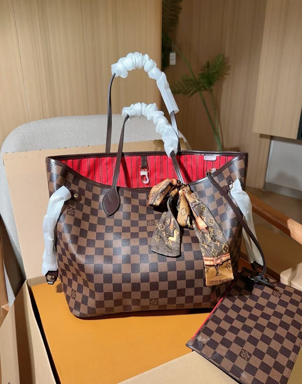 new arrival checkerboard carryfull tote bag