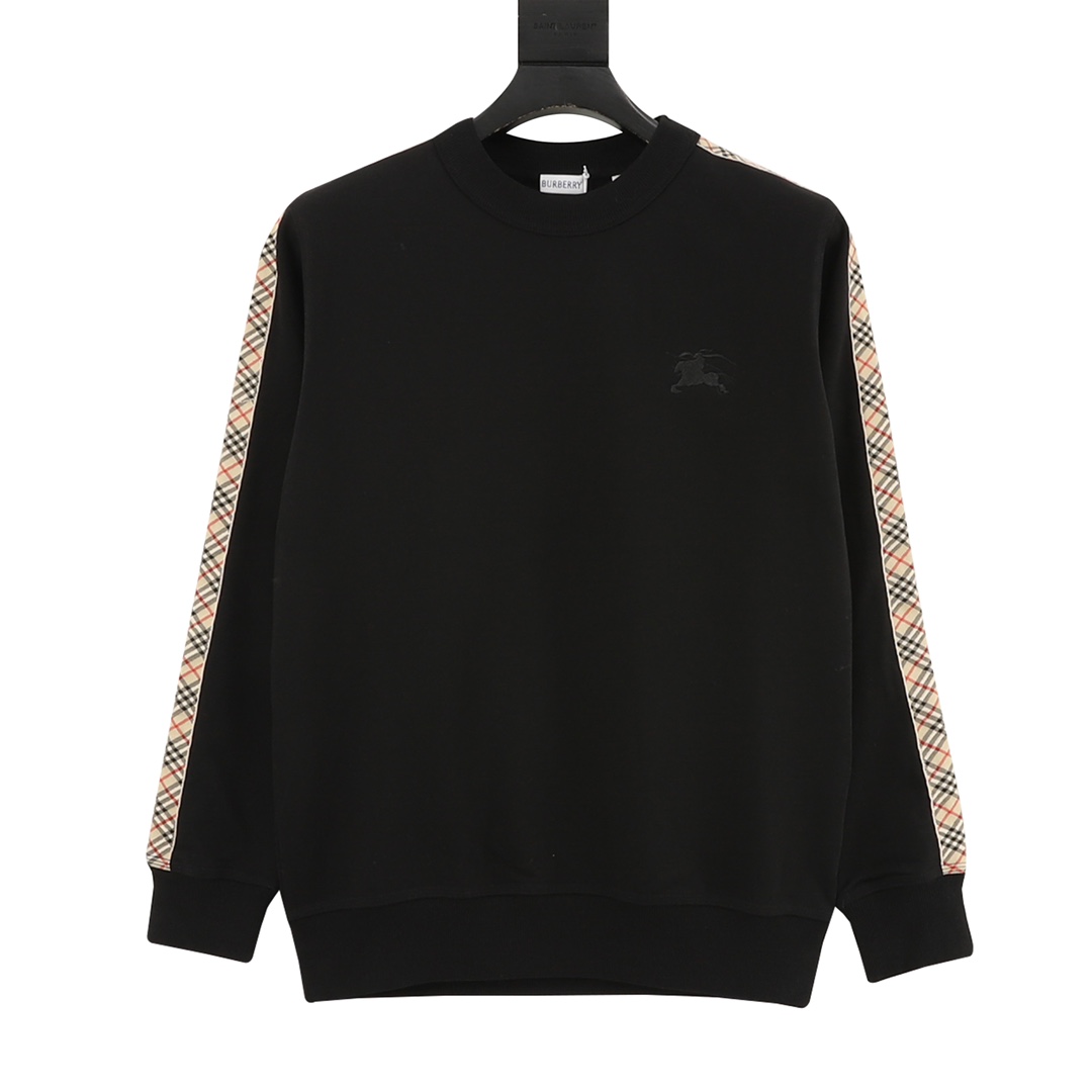 Warhorse small logo embroidered webbing round-neck hoodie