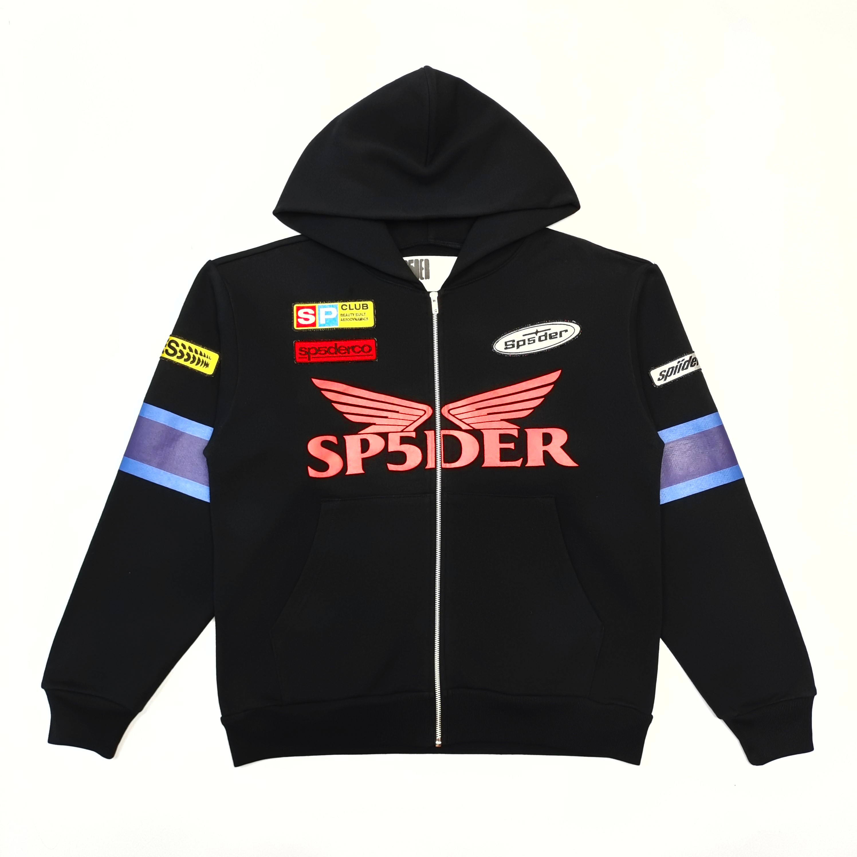 Black zipper shirt with motorcycle label