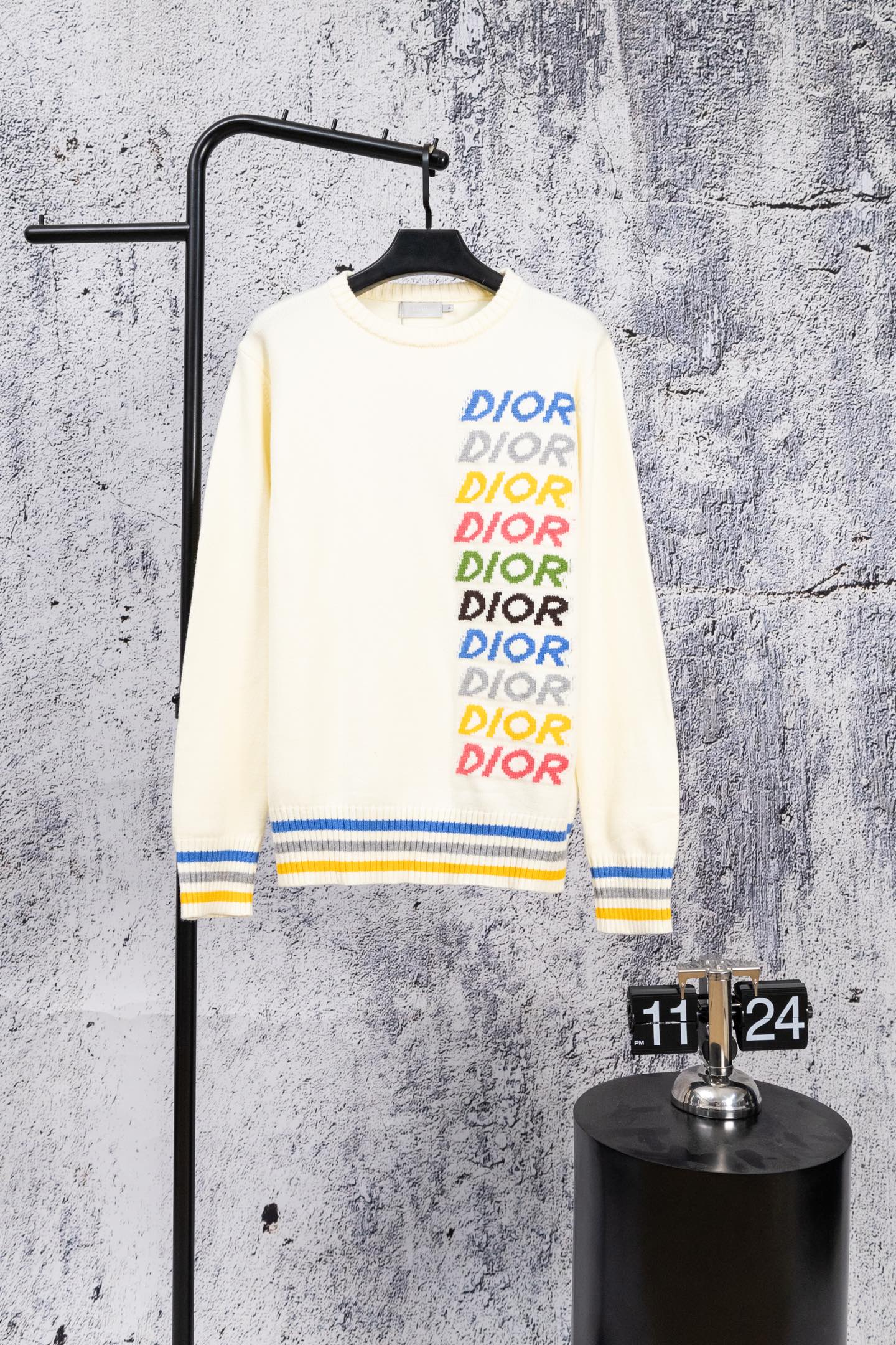 New rainbow letter knitted round-neck pullover sweater