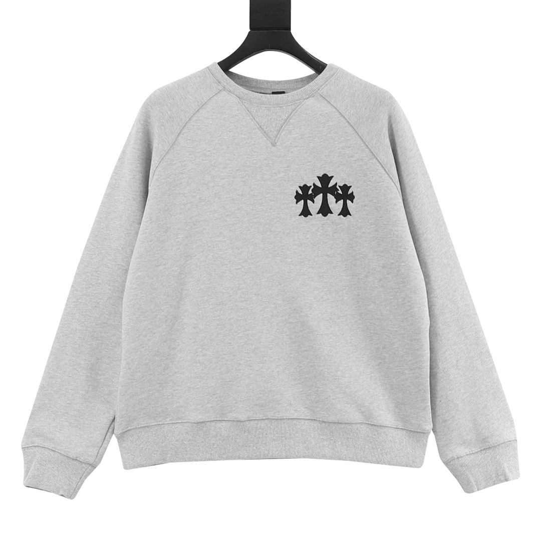 A grey Sanskrit embroidered round-neck sweatshirt