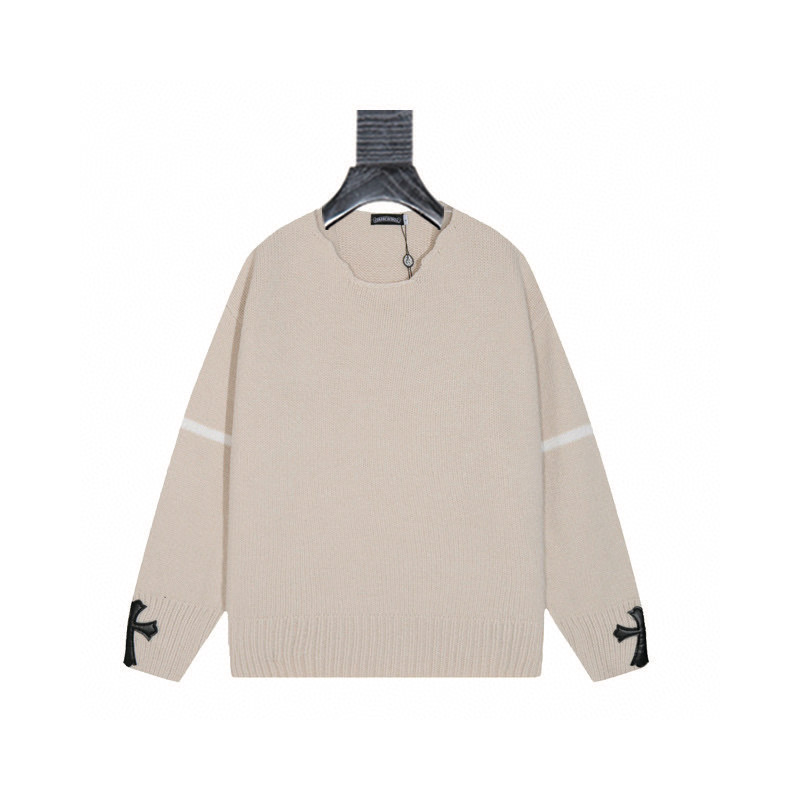 Cross-stitch jacquard knitted sweater
