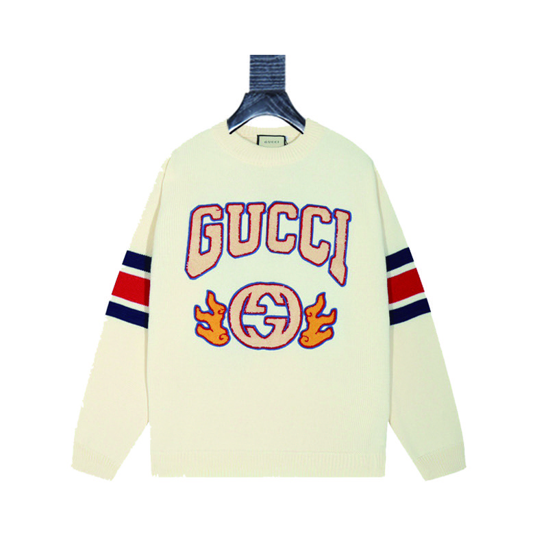 Handwritten jacquard round-neck knitted sweater