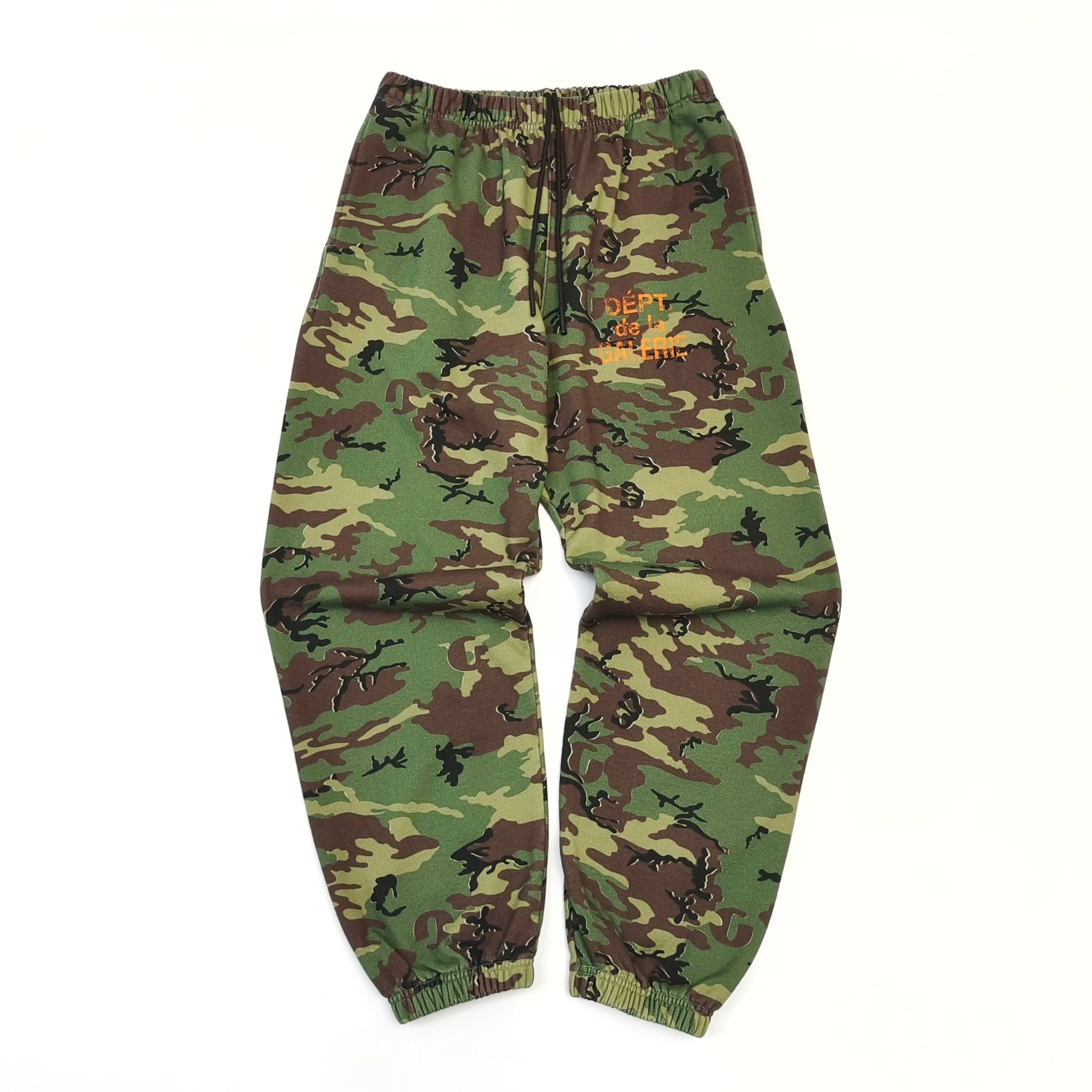 1:1 Green camouflage orange French-style leggings