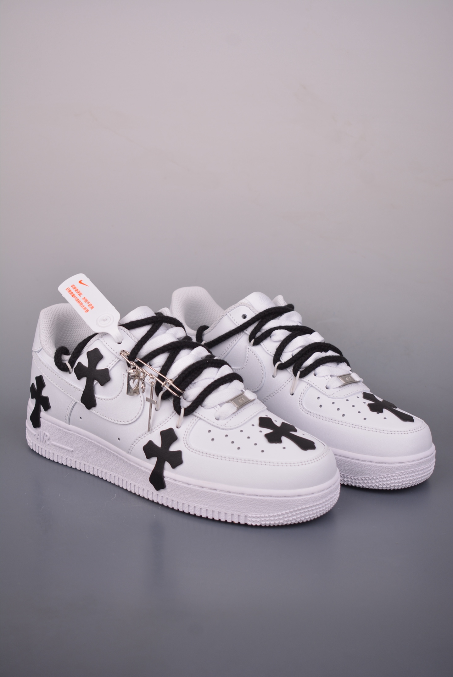 Deconstructed laces cross-shaped print new style sports shoes