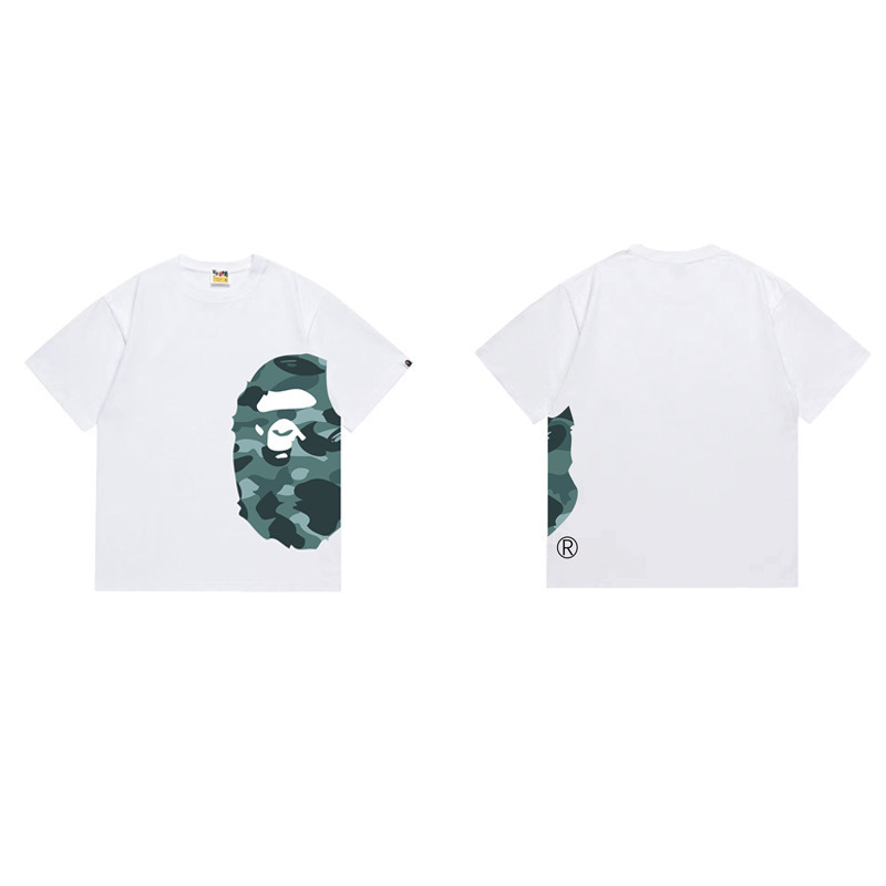 Irregular furry monster print simple short-sleeved shirt