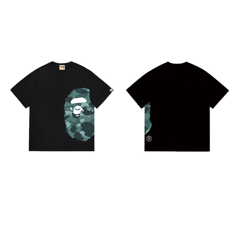 Irregular furry monster print simple short-sleeved shirt