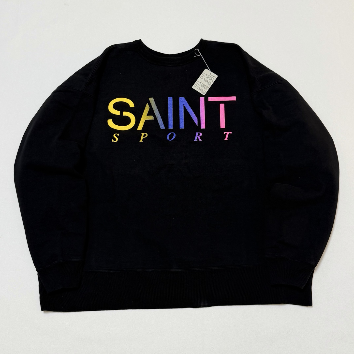 Colorful gradient letter crewneck hoodie