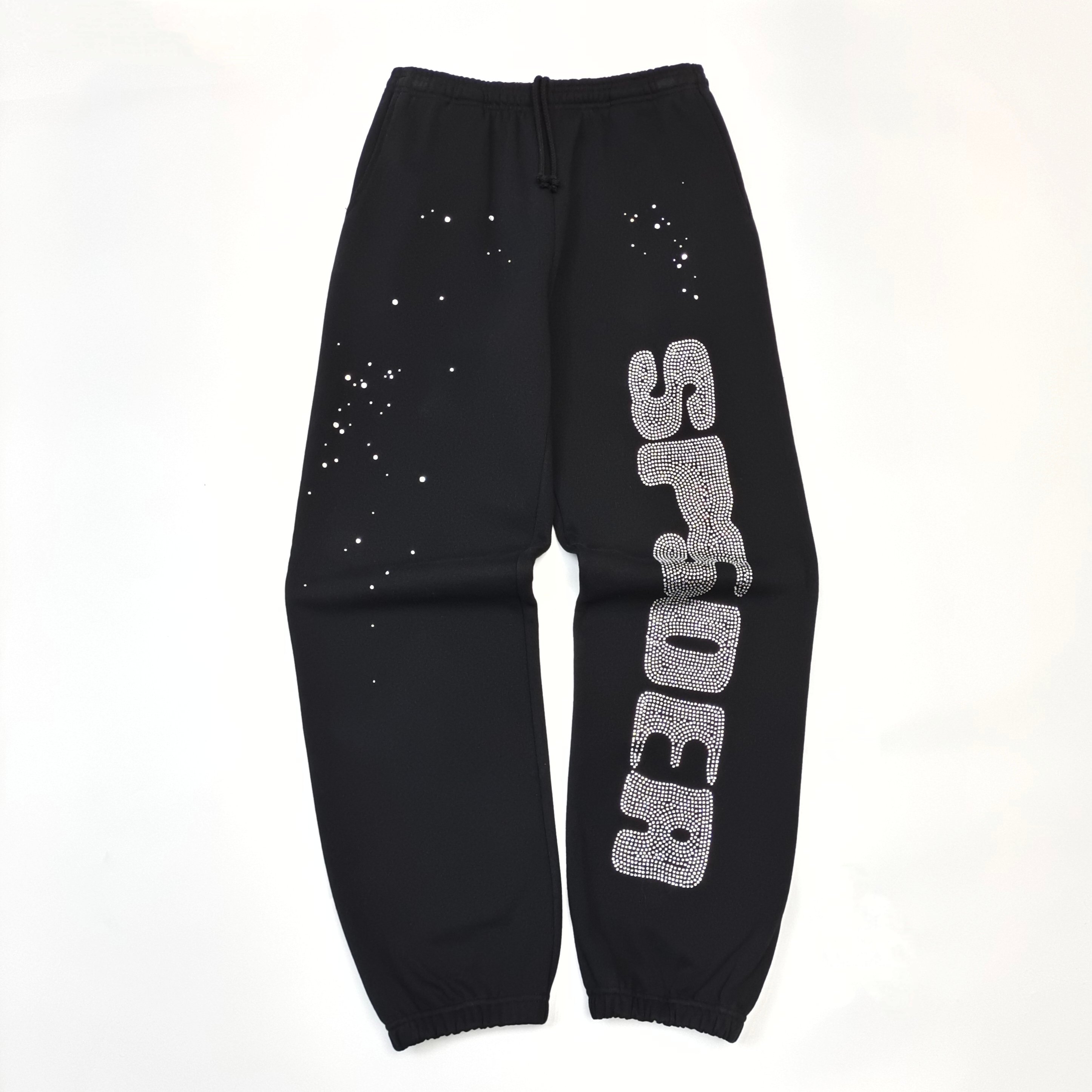 Black large diamond letter black sweatpants