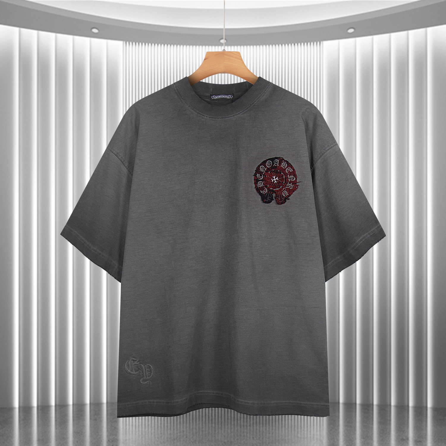 Spring new style original single counter American washed denim patchwork embroidered couple short-sleeved shirts