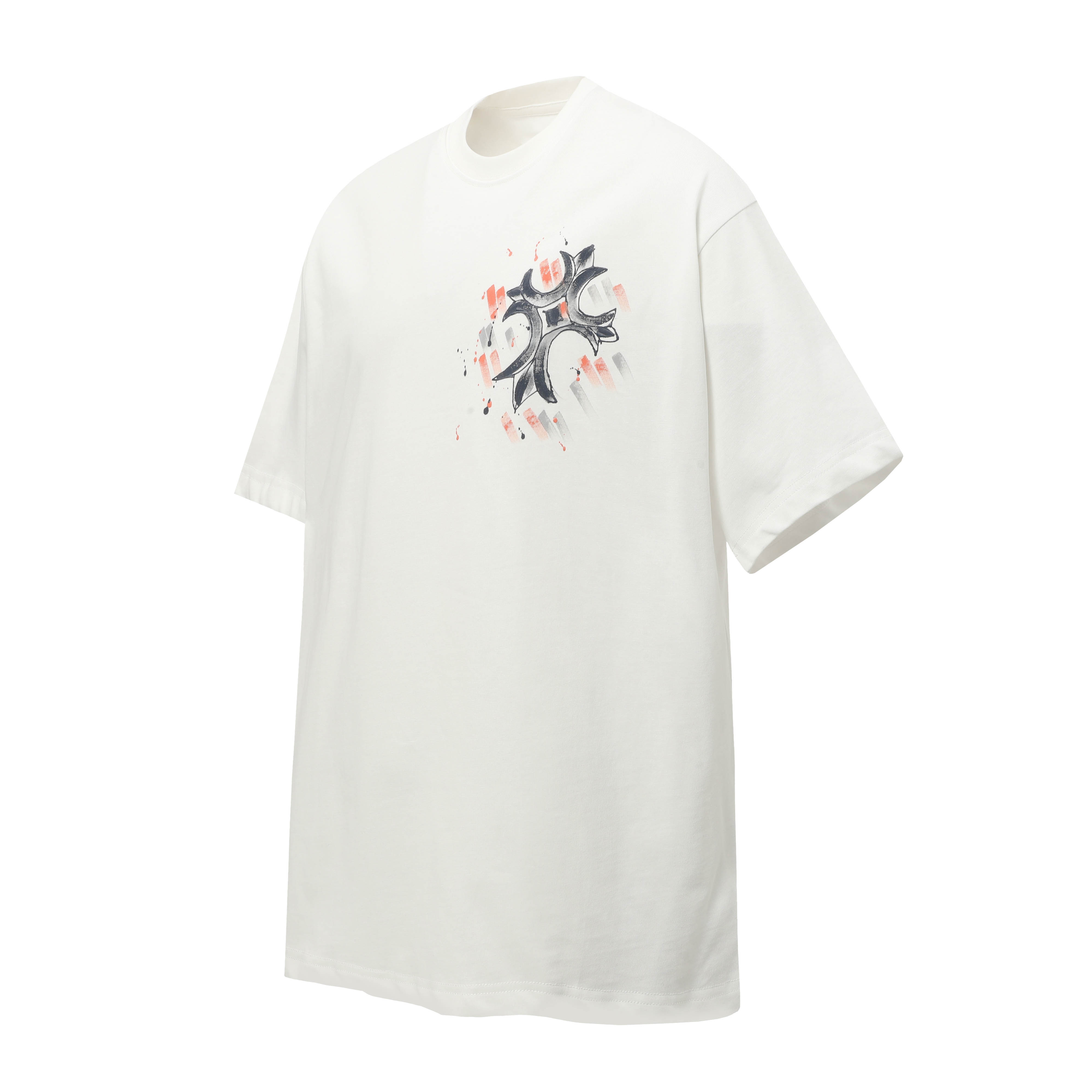 Simple pencil-painted cross hand-drawn print short-sleeved T-shirt