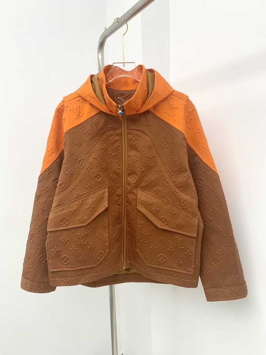 New 1VMONOGRAM Denim Hooded Jacket Coat