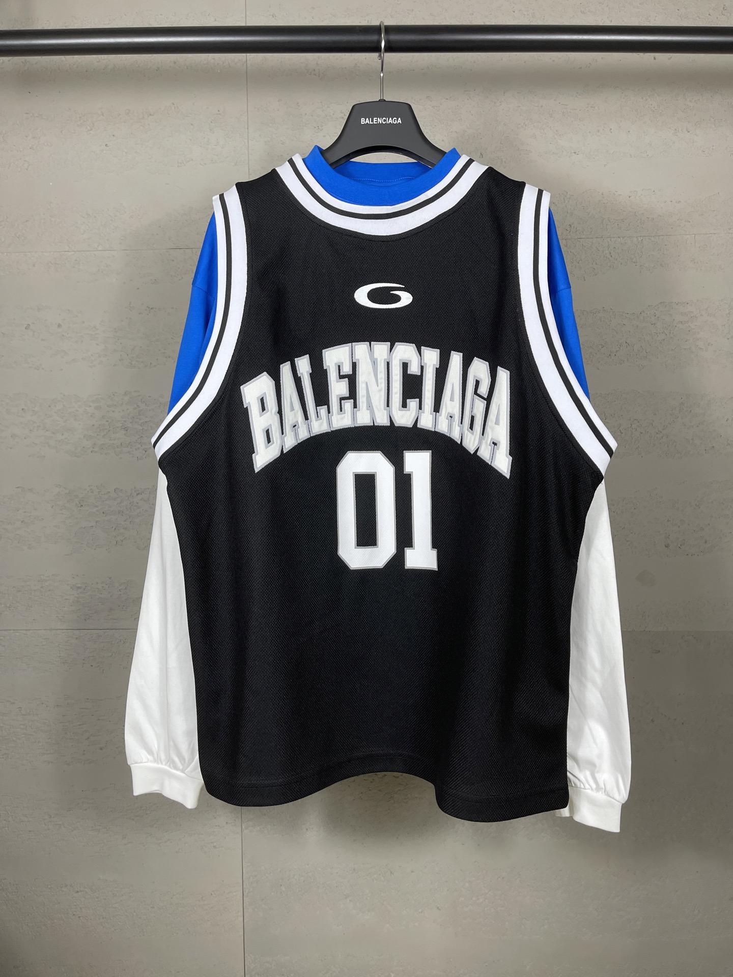 New fake 3-piece set embroidered and printed long-sleeved basketball jersey