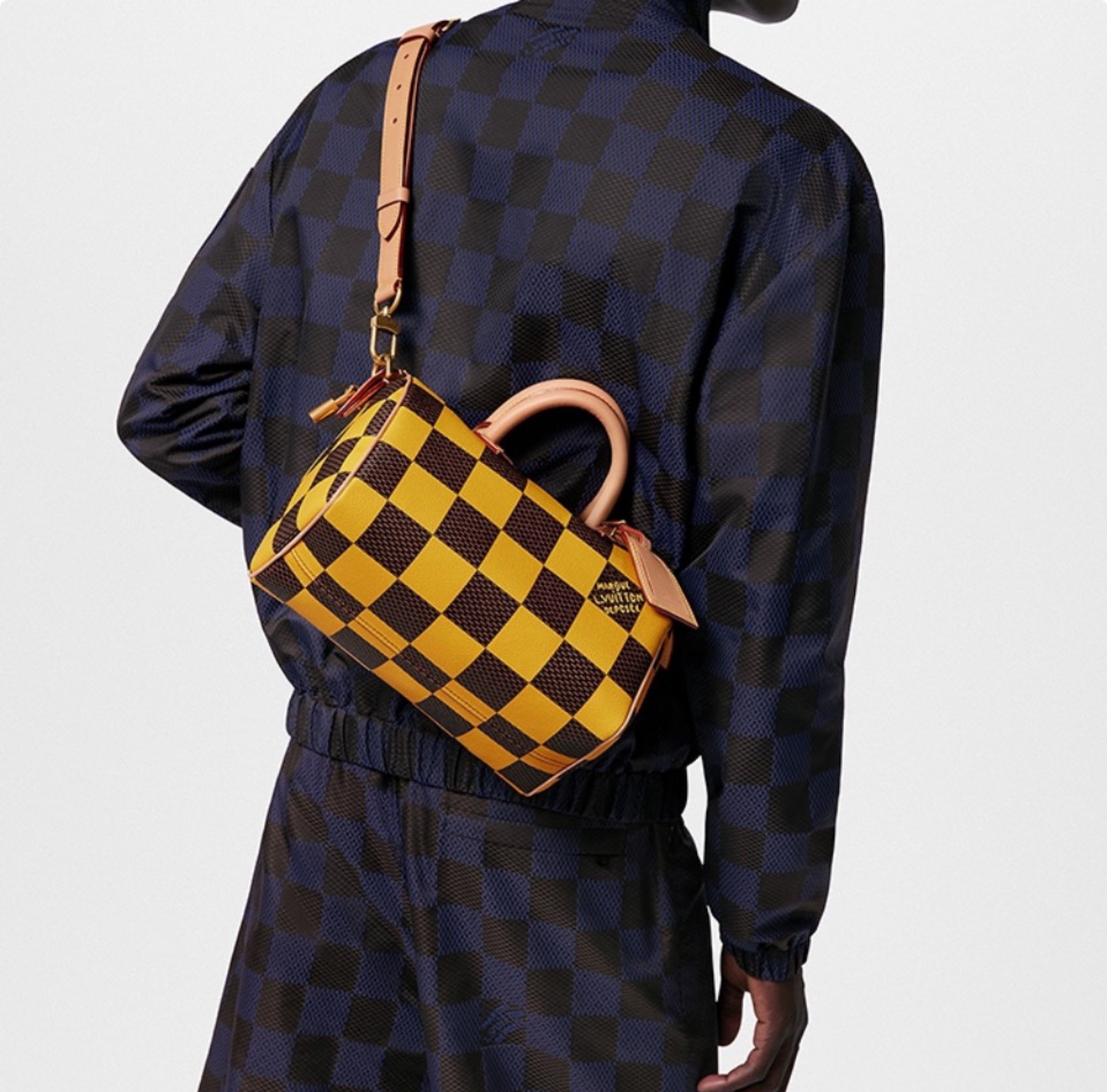 Louis Vuitton LV Speedy 25 Checkerboard Shoulder Bag Handbag