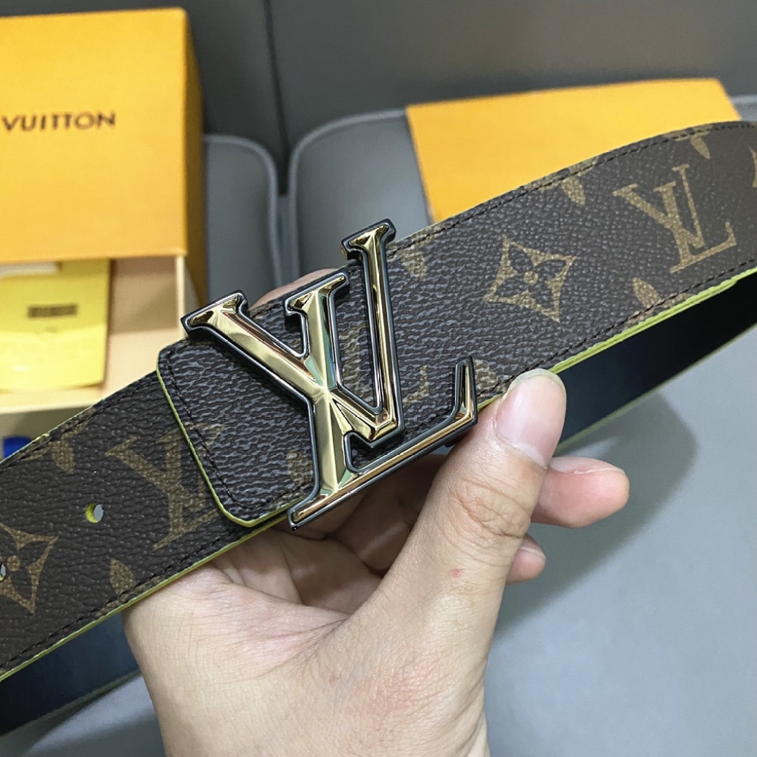 Louis Vuitton Pyrmide Truck L Men's Belts Width: 40mm