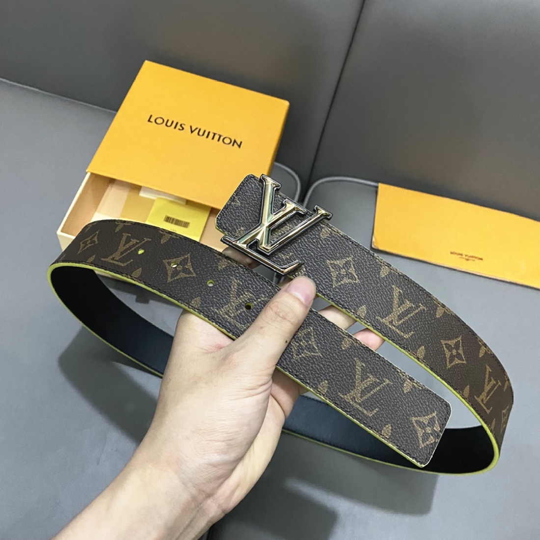 Louis Vuitton Pyrmide Truck L Men's Belts Width: 40mm