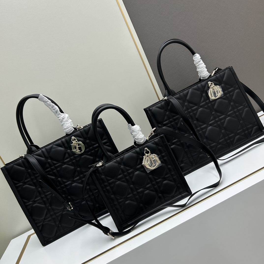 DIOR Book Tote Lambskin Leather Shoulder Bag Handbag