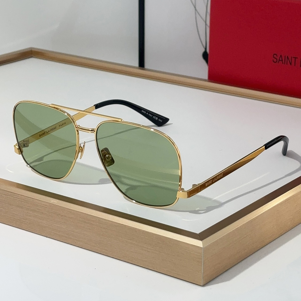 Saint Laurent YSL Metal Oval Sunglasses Top Quality