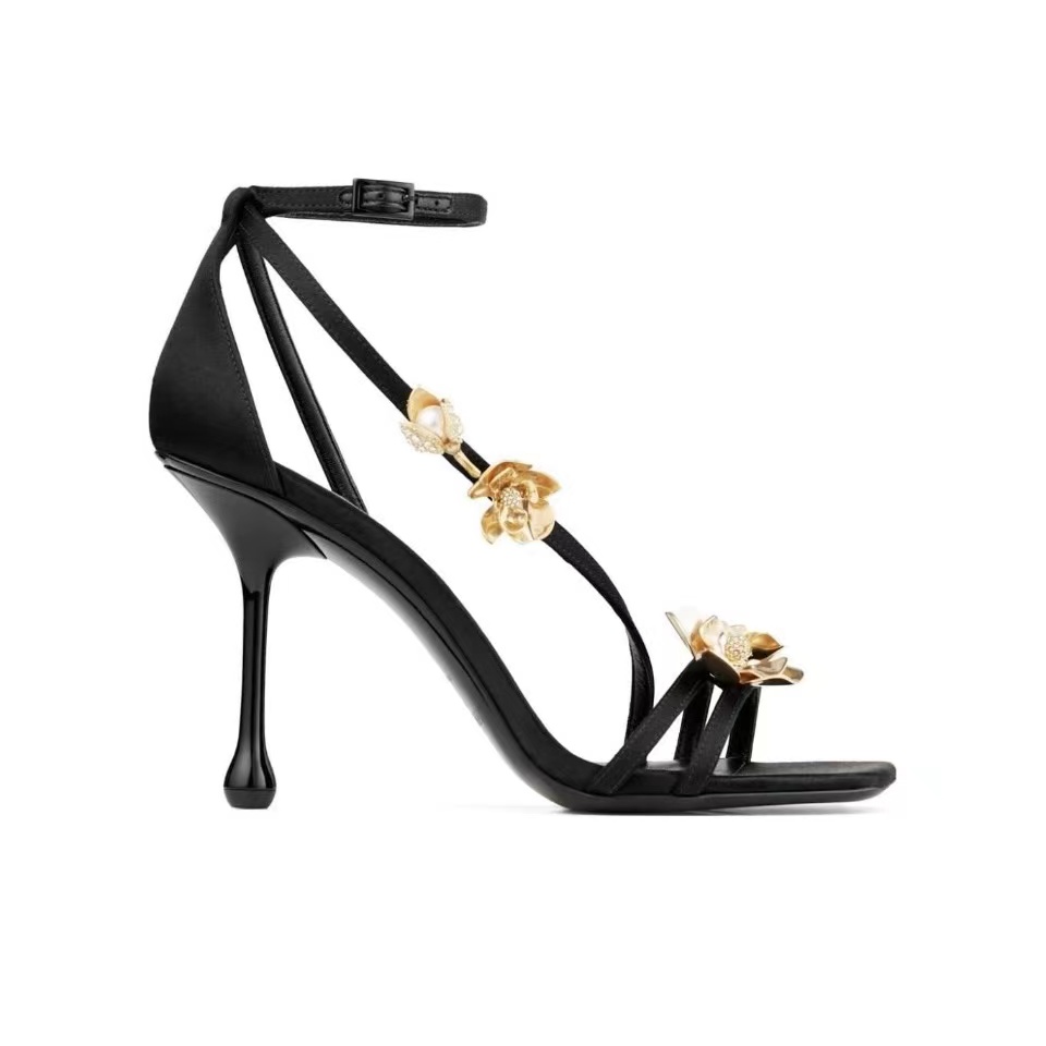 Jimmy Choo Leather Line Strap Sandals Slide 9.5CM