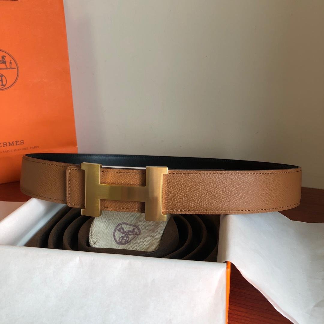 Hermes Mini Constance Guillochee Belt Buckle & Reversible Brown  Belt 380MM