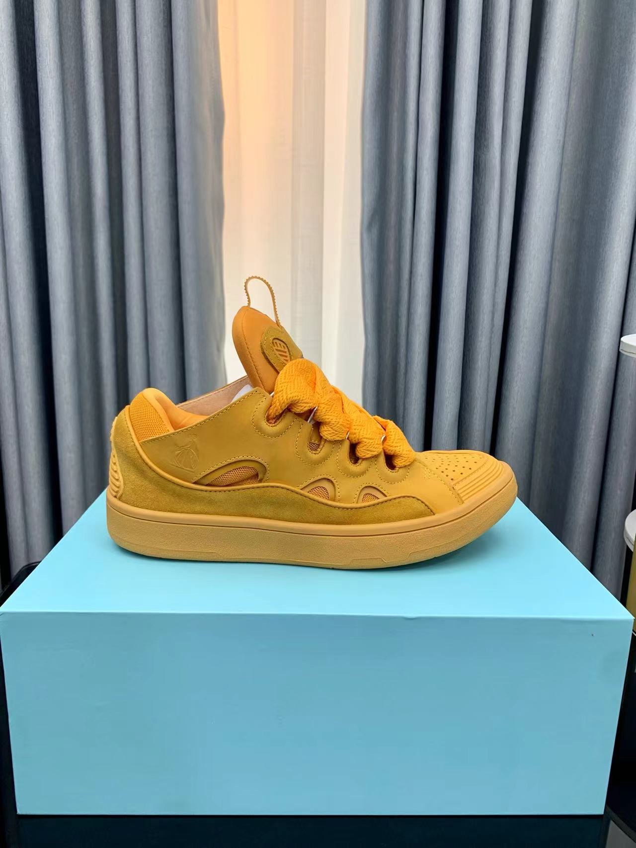 Lanvin LEATHER CURB SNEAKERS
