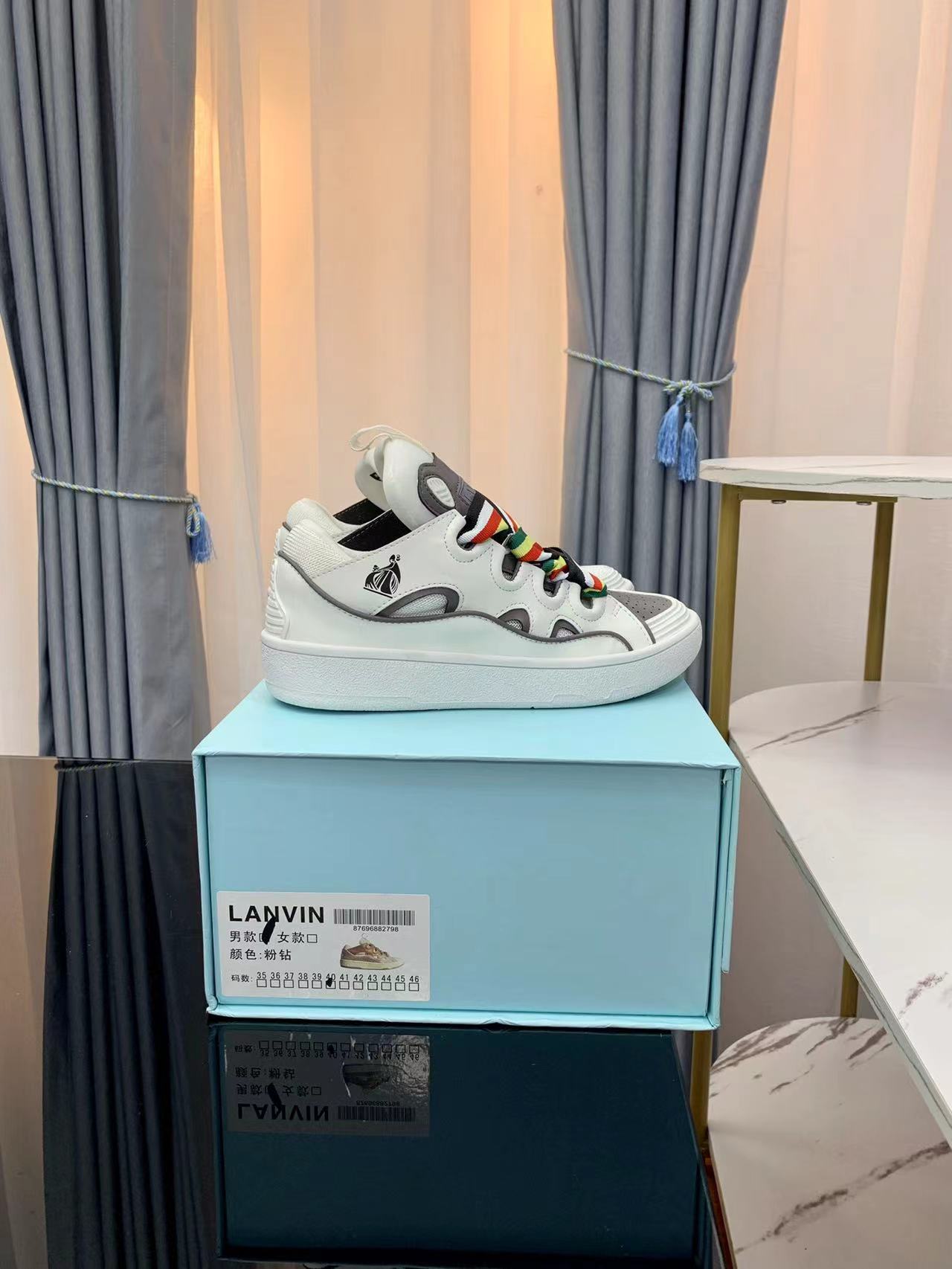 Lanvin LEATHER CURB SNEAKERS