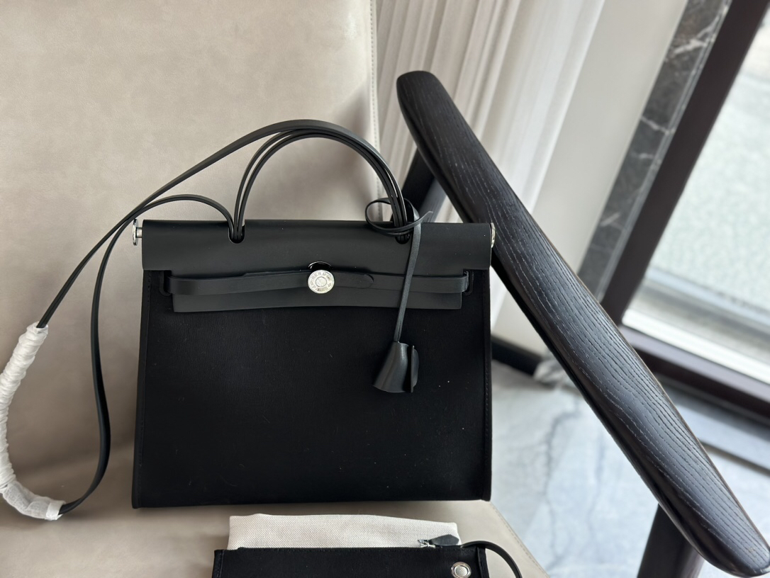 Hermès canvas shopping bag