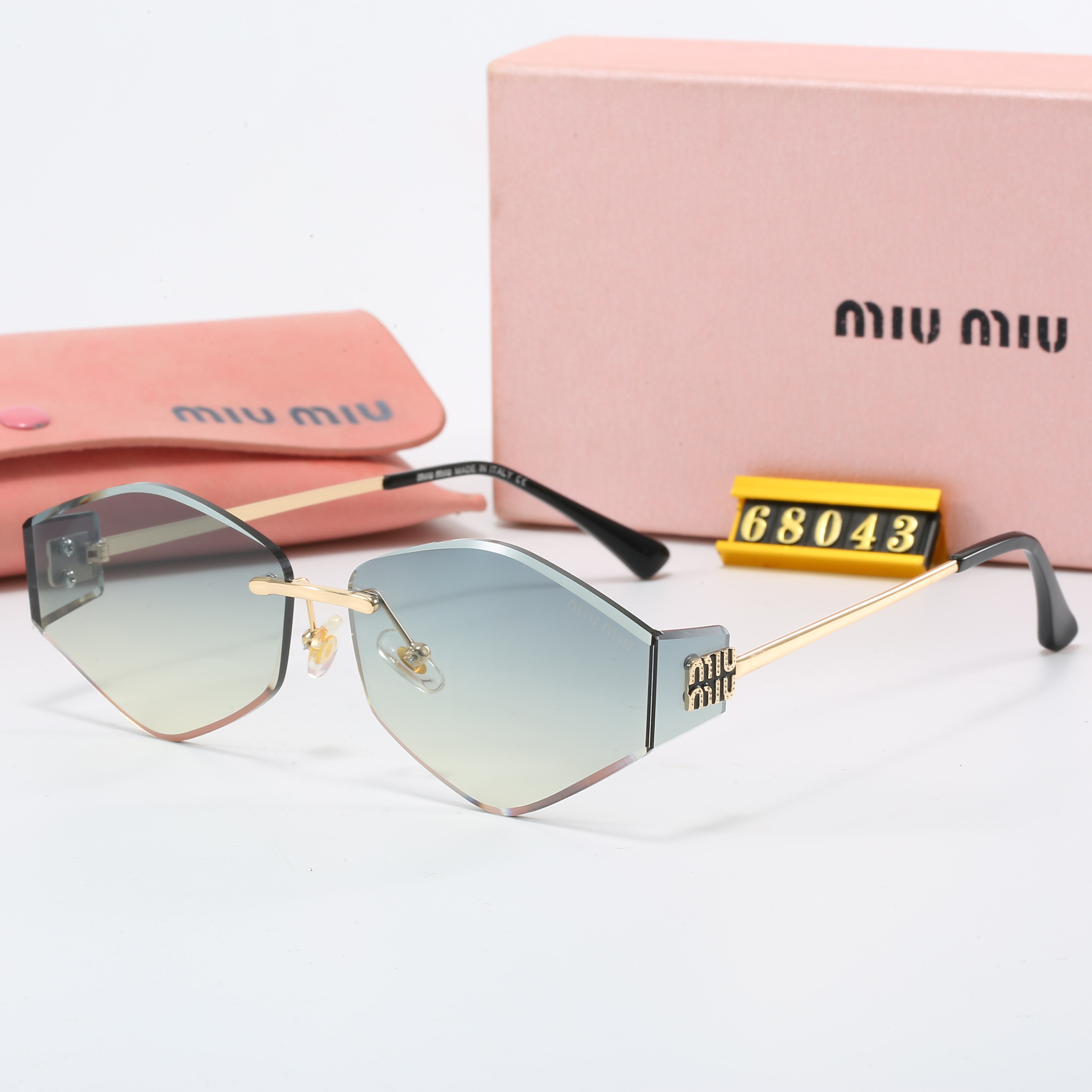 MIU MIU Polygon slim Frame Sunglasses Top quality