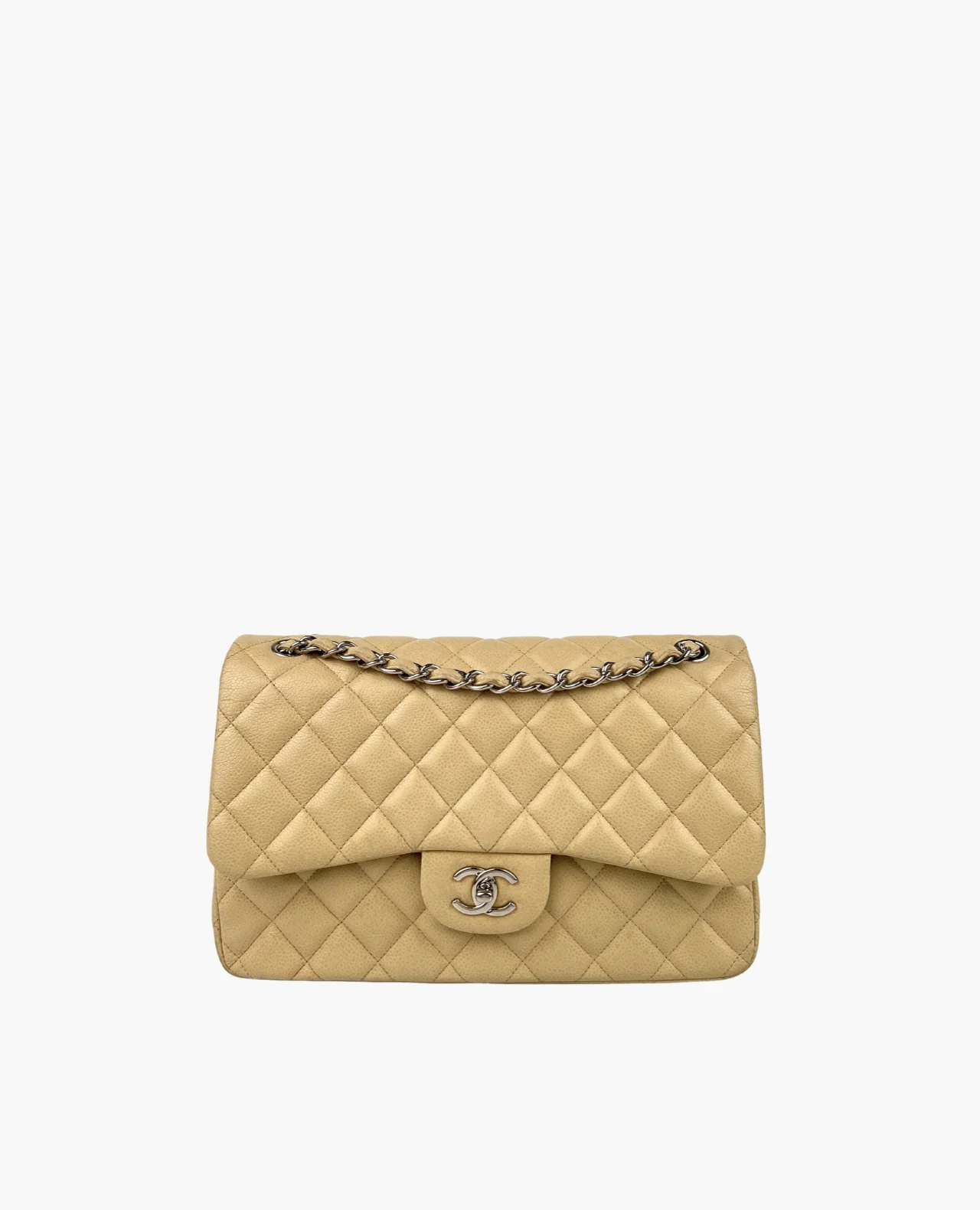 Chanel Timeless Jumbo Beige Caviar SHW