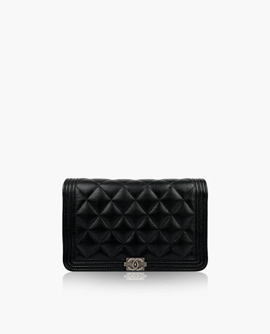 Chanel WOC Black Caviar The Boy Lock RHW