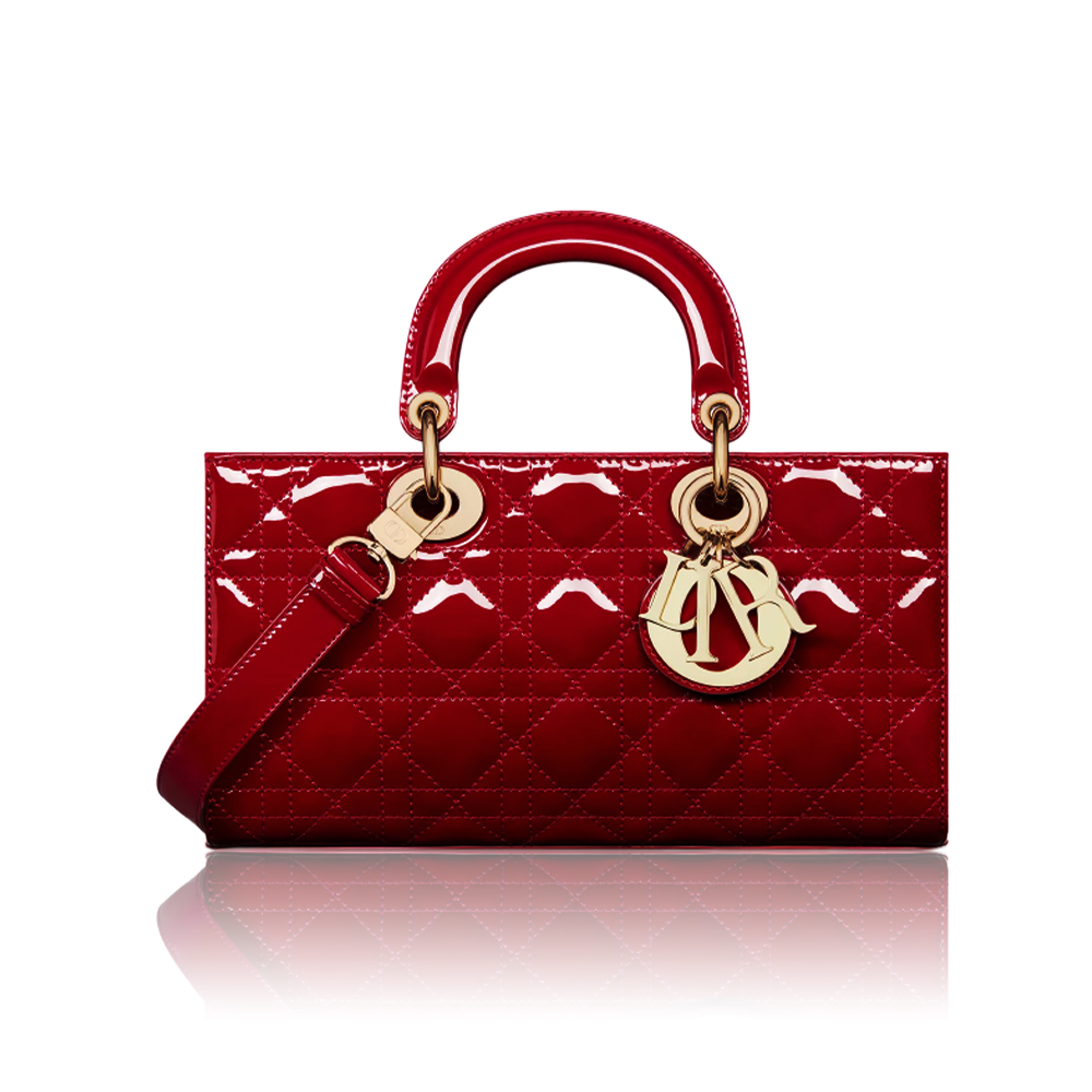 Dior Small LADY D-JOY Handbag Cherry Red