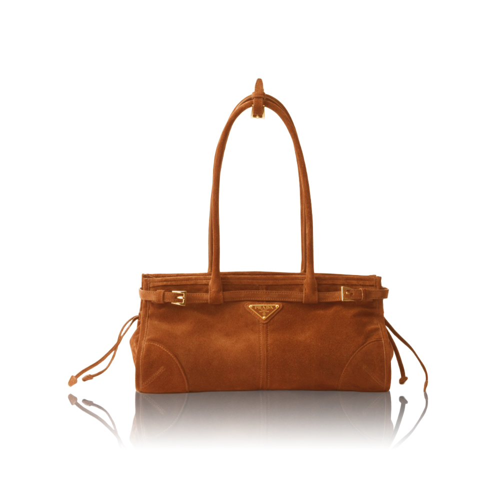 Prada suede tote bag soft-lux handbag