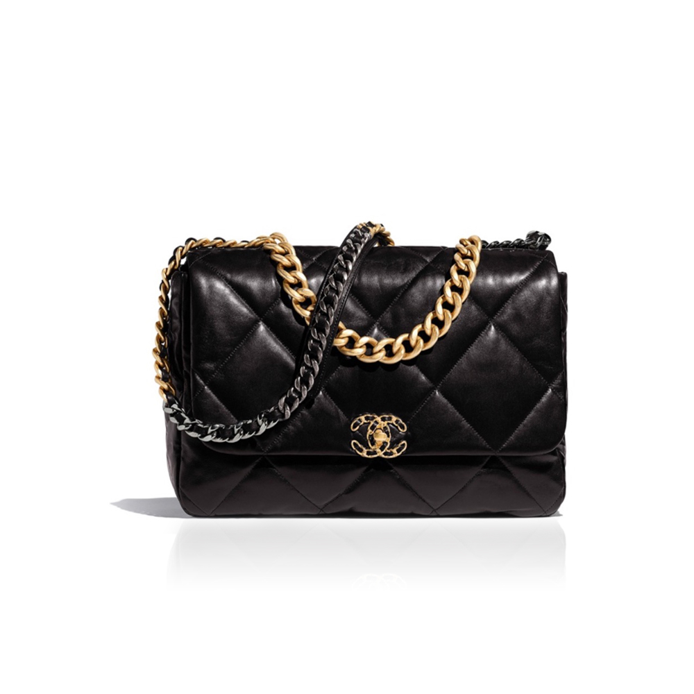 Chanel 19bag Lambskin Gold Buckle Shoulder Crossbody Bag