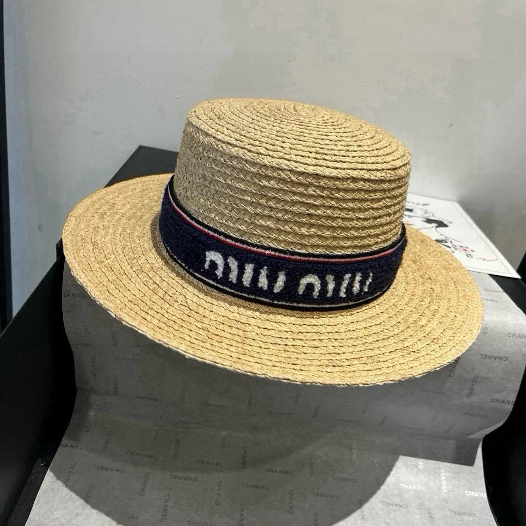 Miumiu  STRAW HAT IN BEIGE RAFFIA
