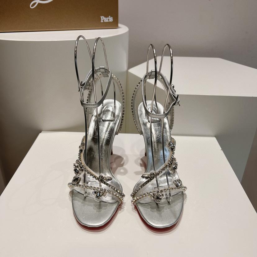 Christian Louboutin Shoes Silver crystal high heels