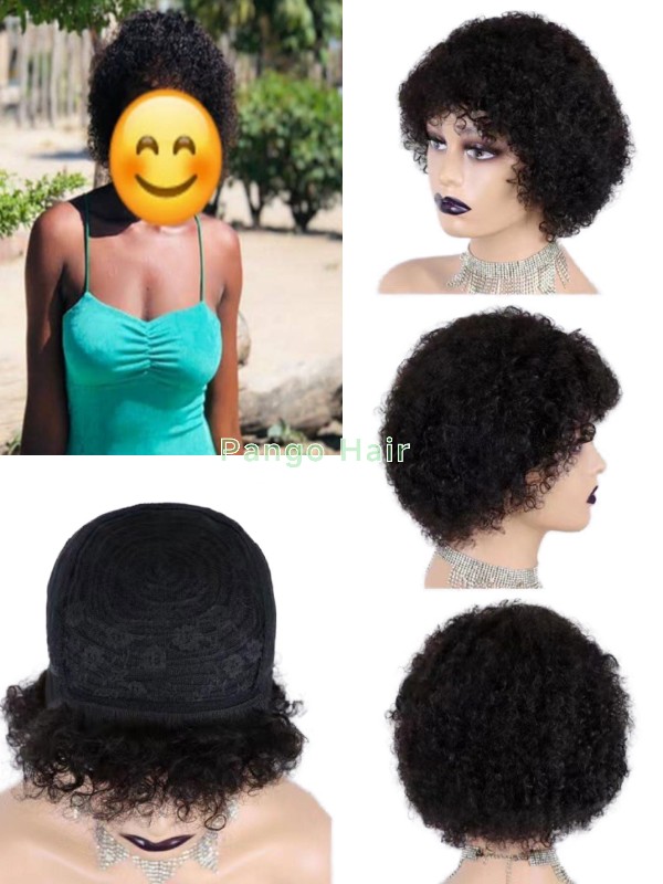 Short curly wig 86 natural color wig